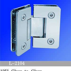 Standard Duty Shower Hinges Glass To Glass 135° Glass Clamp Customized  Door Hinge Glass Hardware L-2104