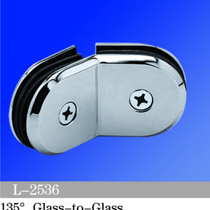 Beveled Edge Shower Glass Clamps 135° Glass-to-Glass L-2536