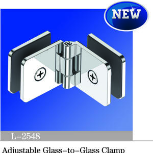 Beveled Edge Shower Glass Clamps Adjustable Glass-to-Glass Clamp L-2548